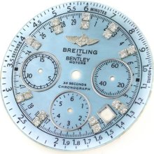 Dial - Breitling For Bentley Motors Custom Light Blue Pearl Mop Double Diamond