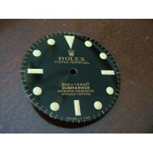 Dial For Rolex 5512 Glossy Black Dial, Yellow Markers, White Lettering