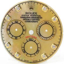 Dial - Rolex Daytona Yellow Mother Of Pearl Yellow Gold Custom Diamond