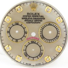 Dial - Rolex Daytona Yellowish Mother Of Pearl Yellow Gold Custom Diamond