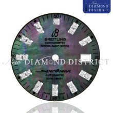 Diamond Black Mother Of Pearl Dial For Breitling Superocean Heritage 42 Watch