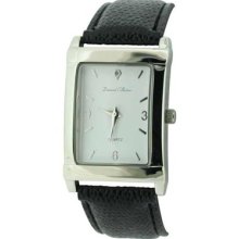 Diamond Collection Watch With Real Diamond Black Strap & White Face Ladies Watch