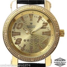 Diamond Master Real Diamond Watch With Fancy Dial Quartz Mov't Retail $899.00