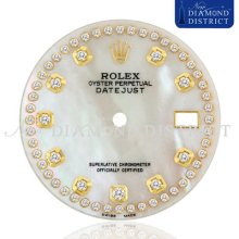Diamond White Mother Of Pearl Dial For Rolex Datejust 36mm Watch -sku1