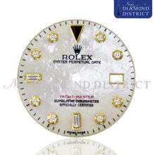 Diamond White Mother Of Pearl Dial For Rolex Yachtmaster 40mm Watch