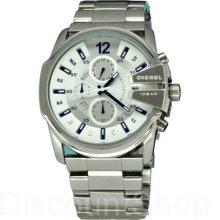 Diesel Chronograph Dz4181 | Metal Bracelet | Silver Dial | 45mm | 100m |