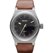 Diesel Men's Brown Leather Band Dress Watch