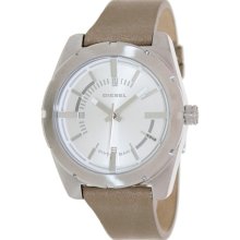 Diesel Men's DZ5343 Beige Leather Analog Quartz Watch with Silver Dial