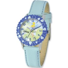 Disney Tinker Bell Dreamland Blue Leather Band Time Teacher Watch