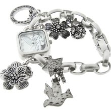 Disney Tinkerbell Watch The Art Of Tink Tinker Bell Charm Bracelet Women's Watch