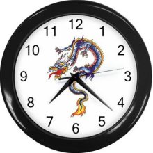 Dragon Tattoo Plastic Frame Plastic Cover Black Wall Clock 10