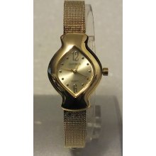 Dufonte By Lucien Piccard Gold Tone And Dial Mesh Bracelet Quartz Watch