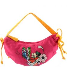 Ed Hardy Handbags - Girls Iris Crescent Shoulder Bag - Pink