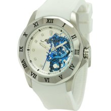 Ed Hardy Roman Serpent Rm-wh White Mens Watch