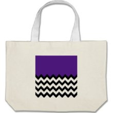 Eggplant Indigo Violet Pattern On Large Zigzag Tote Bag