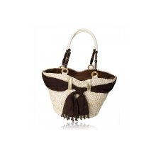 Elegant Bow Straw Bags Beach Handbag White