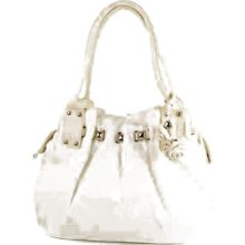 Elegant Thread Design Fashion Solid Color Hobo Bag Handbag Purse White