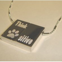 Engraved Wish Locket-Think positive-Paw-positive Necklace-Pendant-dog-cat lovers-custom too-Personalization Option