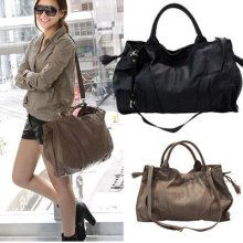 European Fashion Lady Girls Hobo Faux Leather Tassels Shoulder Handbag Tote Bag