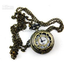 European Style S Size Sunflower Design Pocket Watch Necklace Quartz