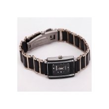 Exquisite Ceramics Rectangle Dial Pointer Quartz Wrist Watch Black