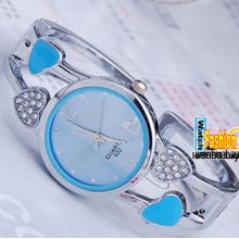 Fashion Crystal Lady Girls Bracelet Bangle Steel Analog Quartz Wrist Watch Gift