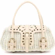 Fashion Ladies Women Faux Leather Rattan Refined Handbag Shoulder Bag Purse