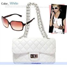 Fashion Quilted Chain Faux Leather Shoulder Handbag Cross Body Bag Purse 4colors