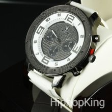 Fashion Style Snoop Dogg Hip Hop Icy Watch Genuine Leather Strap 6 Pilot Hands