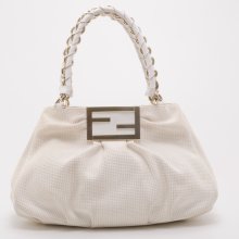 Fendi Beige and White Zucca Mia Hobo