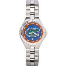 Florida gators women's chrome alloy watch w/ stainless steel band