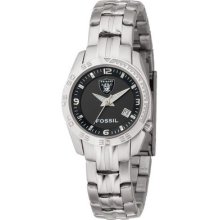 Fossil Oakland Raiders Ladies Stainless Steel Analog Sports Watch