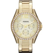 Fossil Riley Gold Stainless Steel Bracelet Women's Watch - ES3203 ...
