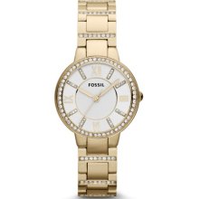 Fossil Virginia Three Hand Stainless Steel Watch Gold-Tone - ES3283