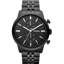 Fossil Watch, Mens Chronograph Townsman Black Tone Stainless Steel Bra