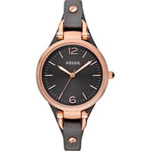 Fossil Women's Gray Georgia Leather Watch Women's