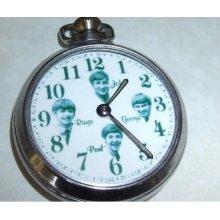 Free worldwide tracked shipping...Vintage The Beatles Picture dial pocket watch