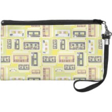 funky urban music mix tape pattern Wristlet Purses