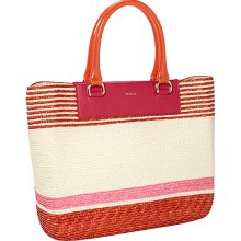 Furla Brigitte Medium Shopper Paglia (Straw) Toni Papaya