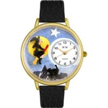 G-1220001 Halloween Flying Witch Watch in Gold