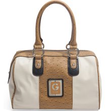 G by GUESS Harrietta Box Satchel, CAMEL MULTI