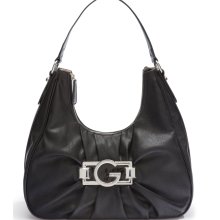 G by GUESS Hayne Gathered Hobo, BLACK