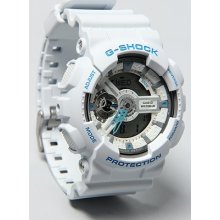 G-Shock Watch, Men's Analog-Digital White Resin Strap 51x55mm GA110SN-7