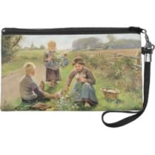 Gathering Flowers (oil on canvas) Wristlet Purse