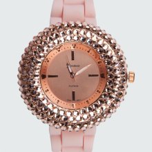 Geneva Oversized Rubber Band Watch Pink One Size For Women 19537435001