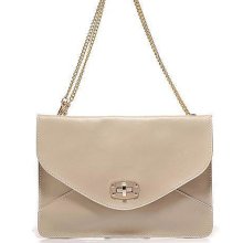 Genuine Leather Beige Envelope Clutch Bag. Chic Handbag. Wristlet.Color Choice. - Leather - Other Ivory
