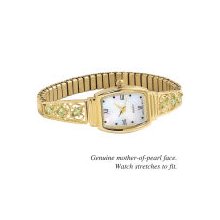 Genuine Peridot 14K Goldplated Stretch Watch