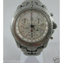 Genuine Tag Heuer Watch Ct1116 Link Stainless Steel 42mm Silver Dial Chrono