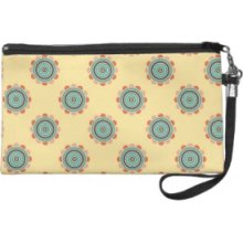 Geometric floral pattern clutch Wristlet Purses