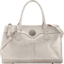 Giani Bernini Handbag, Glazed Double Zip Satchel